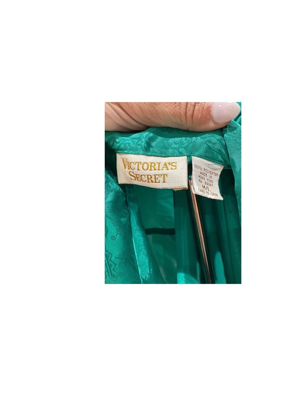 Vintage Victoria's Secret satin pajama sleep shirt Green Size M/L - Picture 4 of 10